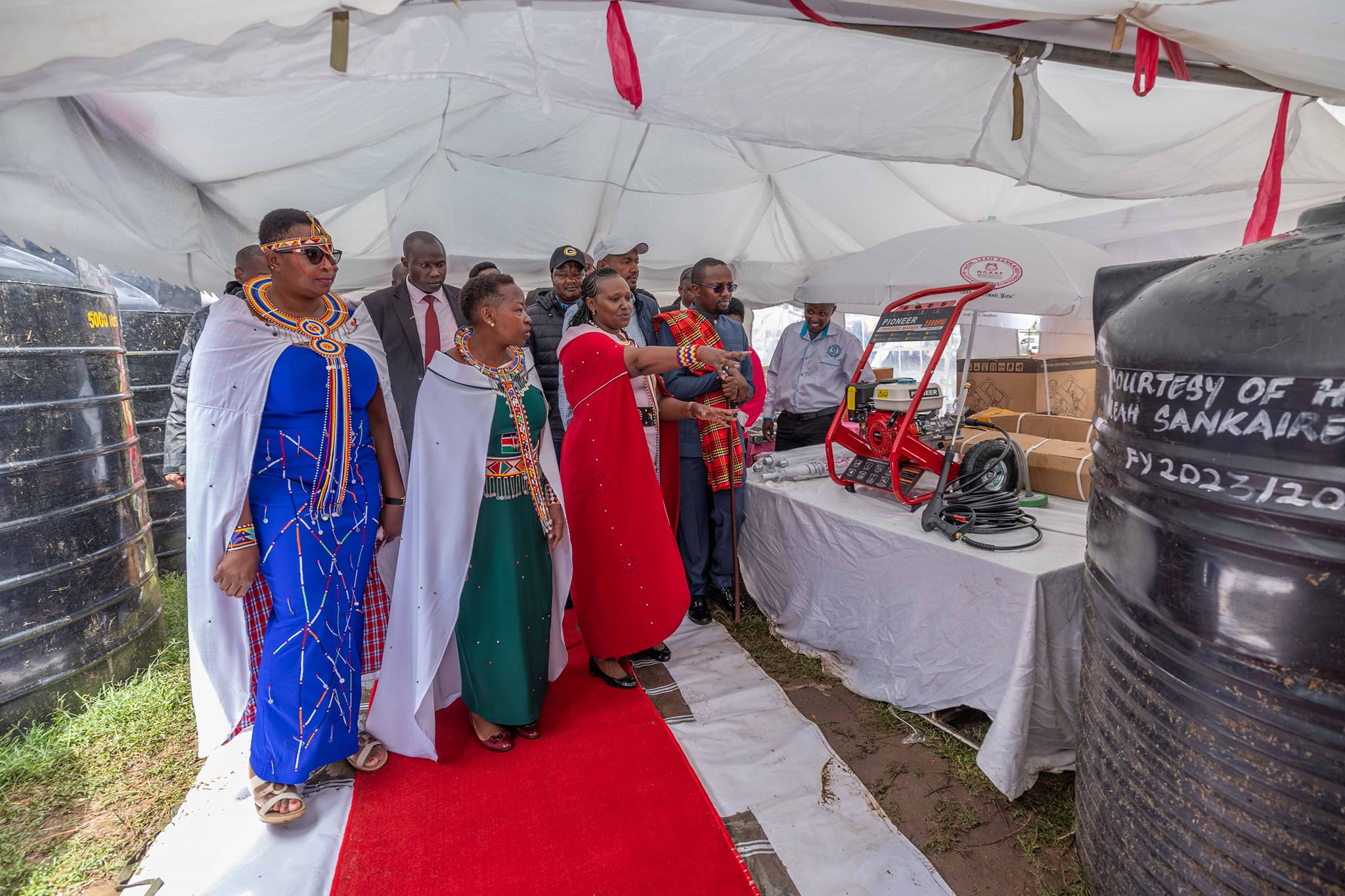 Cs Aisha Jumwa Joined The First Lady Mama Rachel Ruto and  presided over the distribution of income-generating tools and equipment worth over Ksh. 19 Million in Kajiado County.