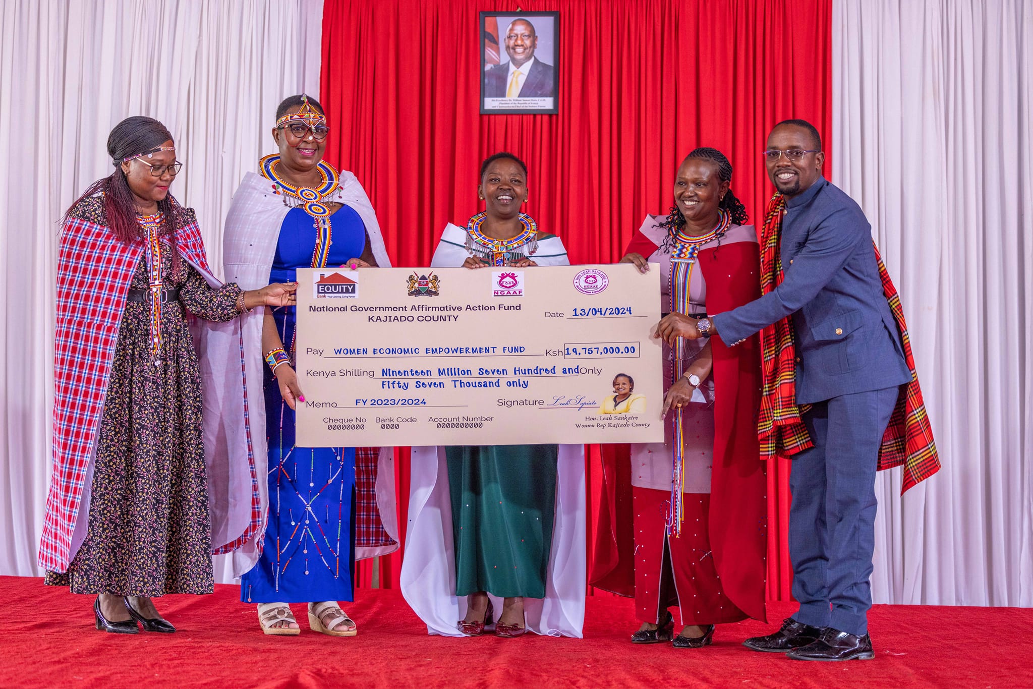 Cs Aisha Jumwa Joined The First Lady Mama Rachel Ruto and  presided over the distribution of income-generating tools and equipment worth over Ksh. 19 Million in Kajiado County.