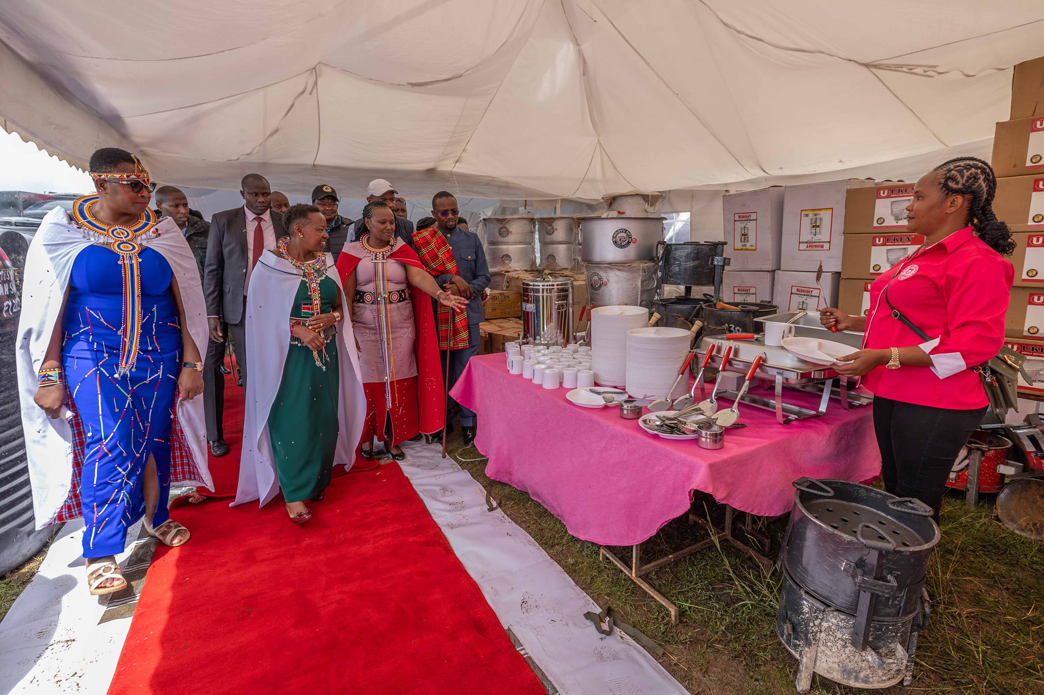 Cs Aisha Jumwa Joined The First Lady Mama Rachel Ruto and  presided over the distribution of income-generating tools and equipment worth over Ksh. 19 Million in Kajiado County.