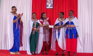 CS Aisha Jumwa presided over distribution of income generating tools and equipment worth over 19 Million Kenya Shillings in Kajiado County.