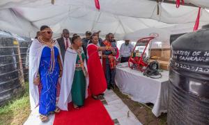 CS Aisha Jumwa presided over distribution of income generating tools and equipment worth over 19 Million Kenya Shillings in Kajiado County.