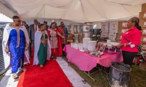 CS Aisha Jumwa presided over distribution of income generating tools and equipment worth over 19 Million Kenya Shillings in Kajiado County.