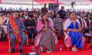 CS Aisha Jumwa presided over distribution of income generating tools and equipment worth over 19 Million Kenya Shillings in Kajiado County.