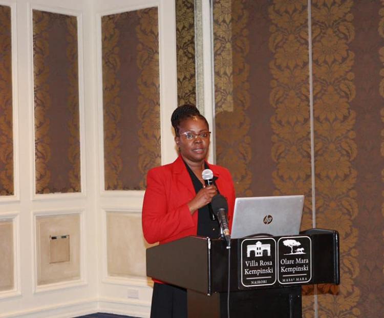 Gender Principal Secretary Anne Wang'ombe makes her remarks during the inauguration of the Generation Equality Kenya Steering Committ